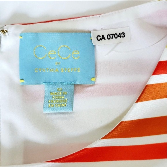 CeCe Cynthia Steffi Stripped A Line Dress NWOT - Picture 6 of 8